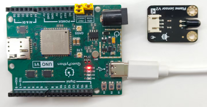 初学者视角体验：【EC800X Duino 开发板】传感器体验-火焰检测传感器！